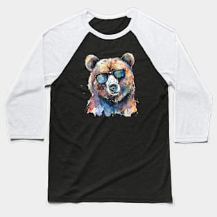 Bear with Sunglasses Baseball T-Shirt